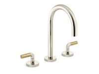 One Sink Faucet, Gooseneck Spout, P.E. Guerin Decorative Handles 0