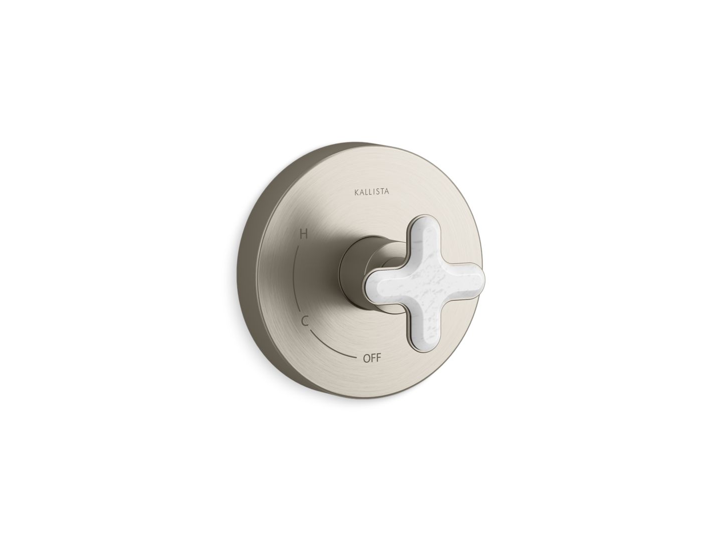 002® Single Control Trim, White Carrara Cross Handle