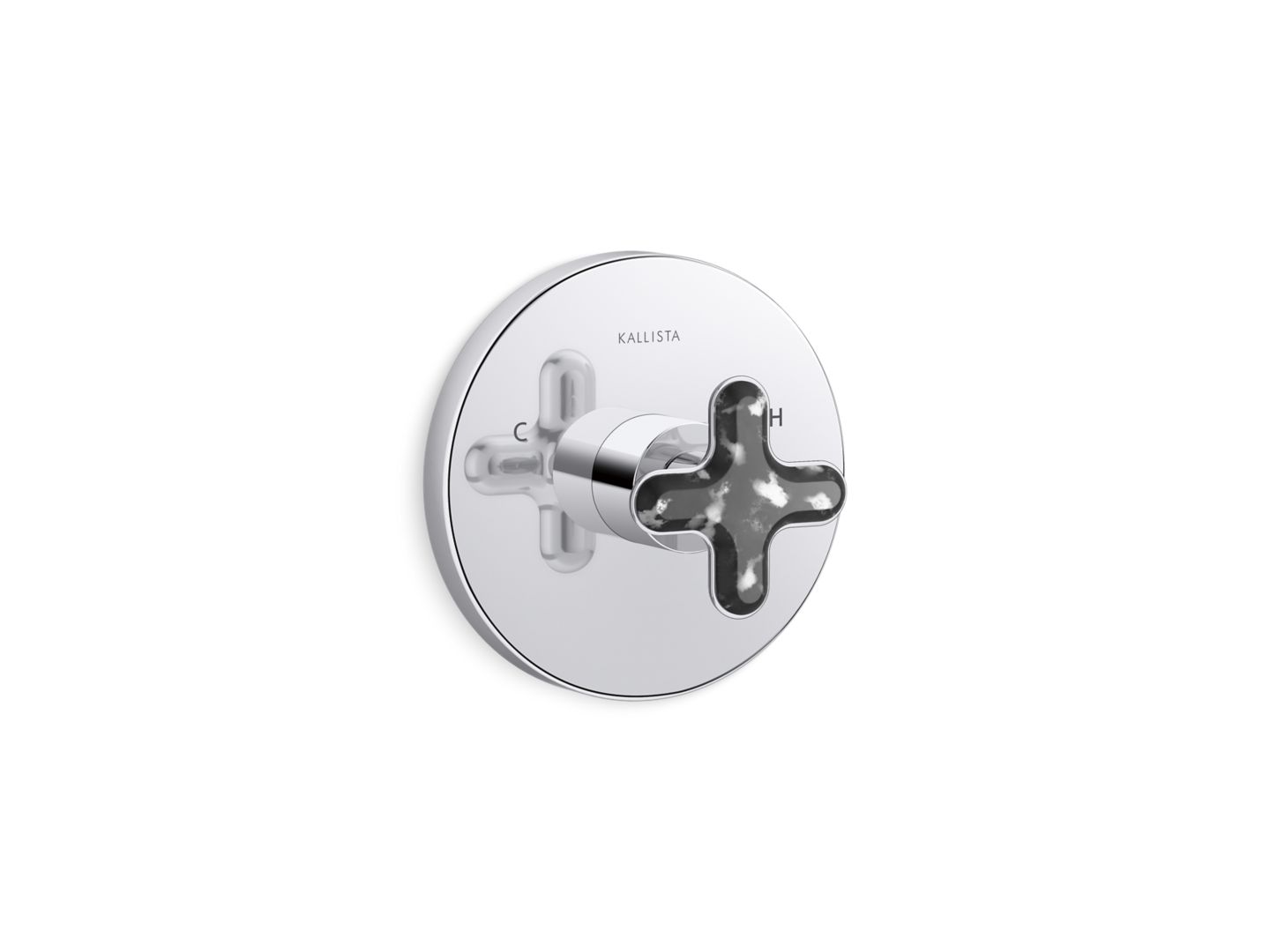 002® Thermostatic Trim, Zebra Jasper Cross Handle