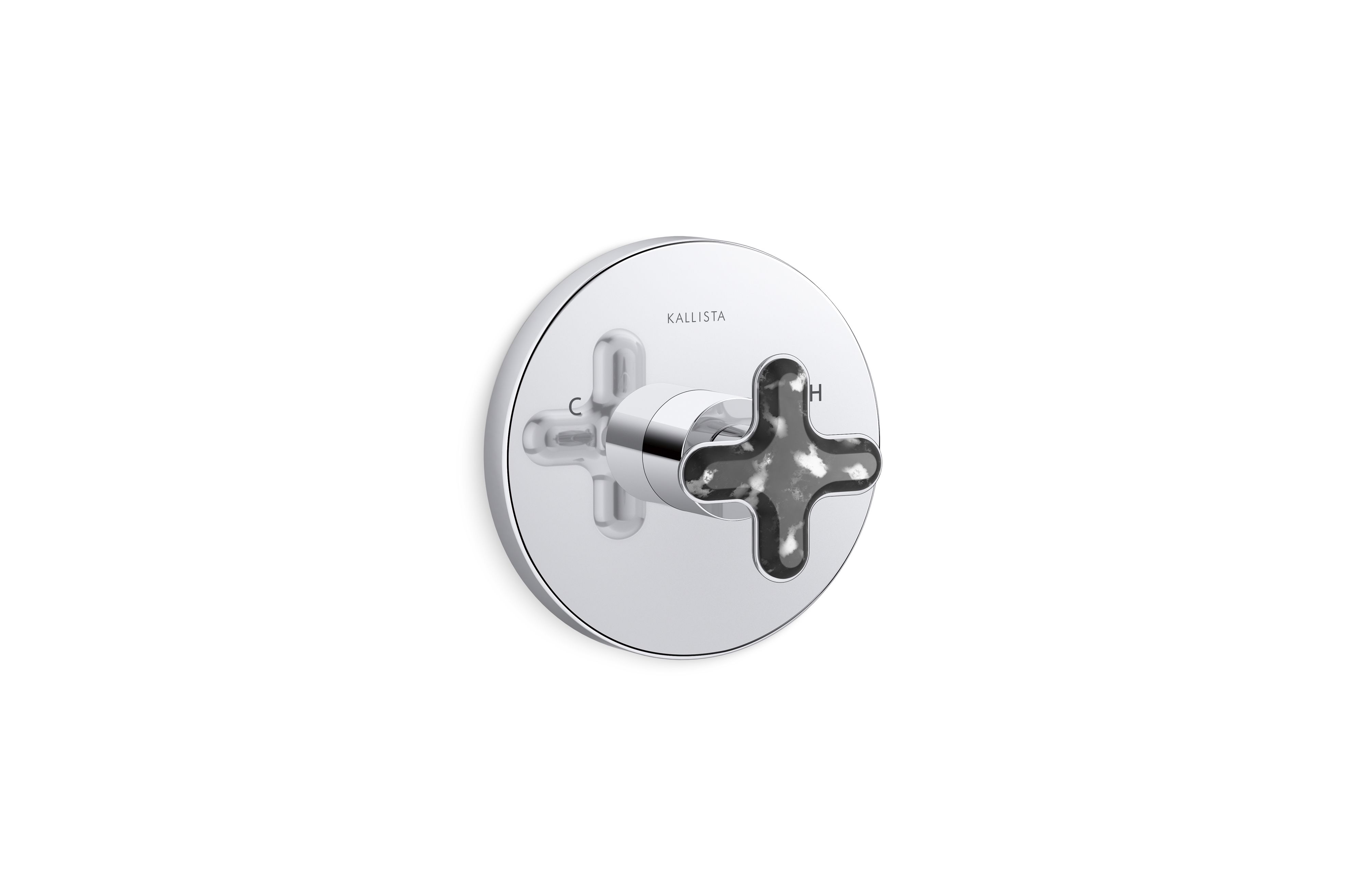 002® — Thermostatic Trim, Zebra Jasper Cross Handle