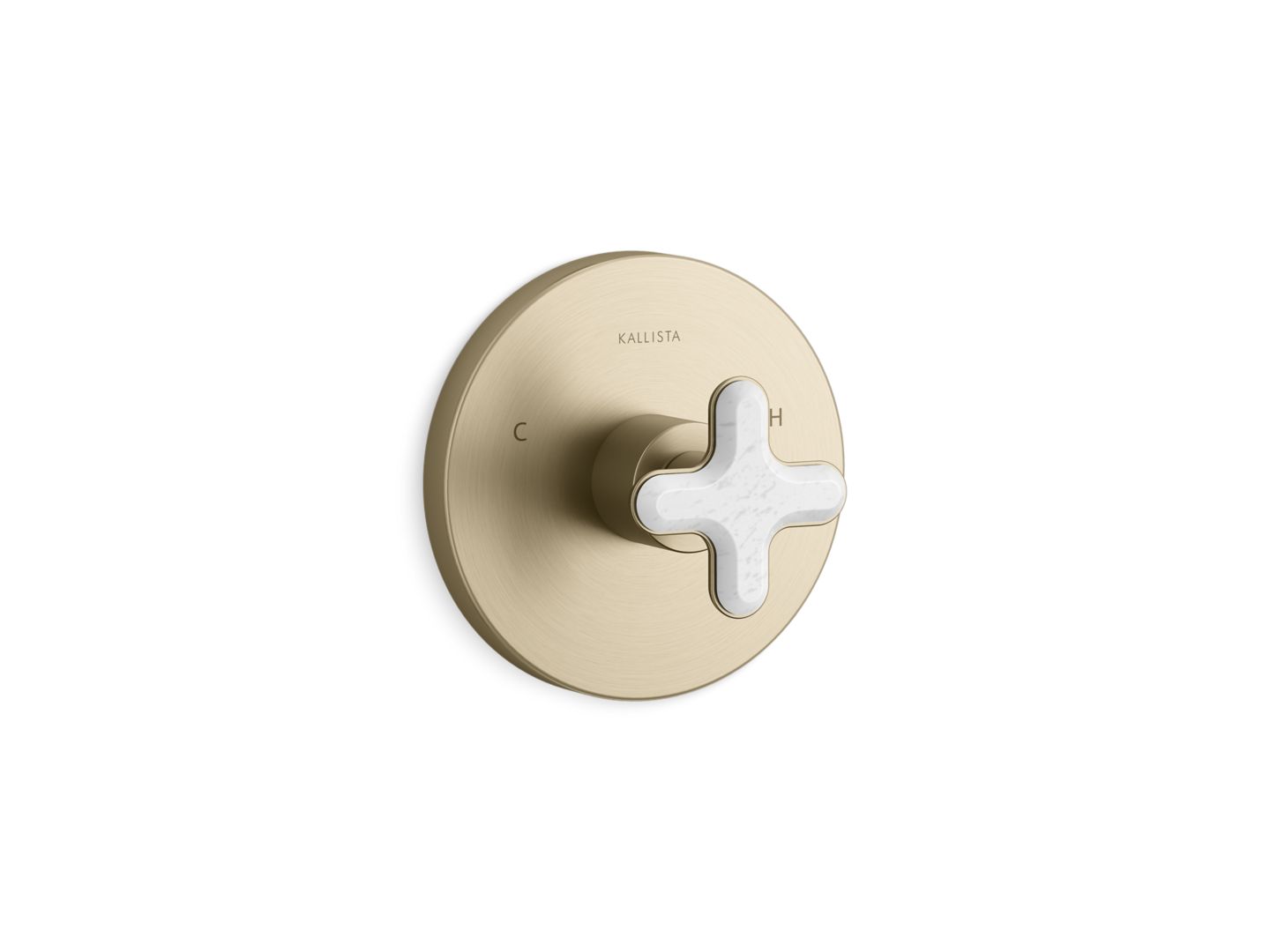 002™ Thermostatic Trim, White Carrara Cross Handle