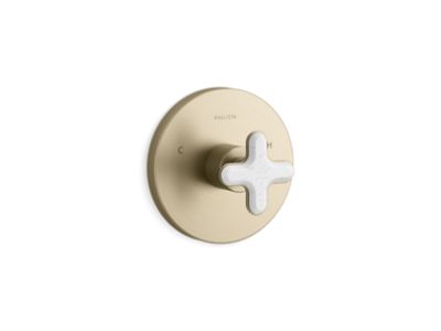 Thermostatic Trim, White Carrara Cross Handle