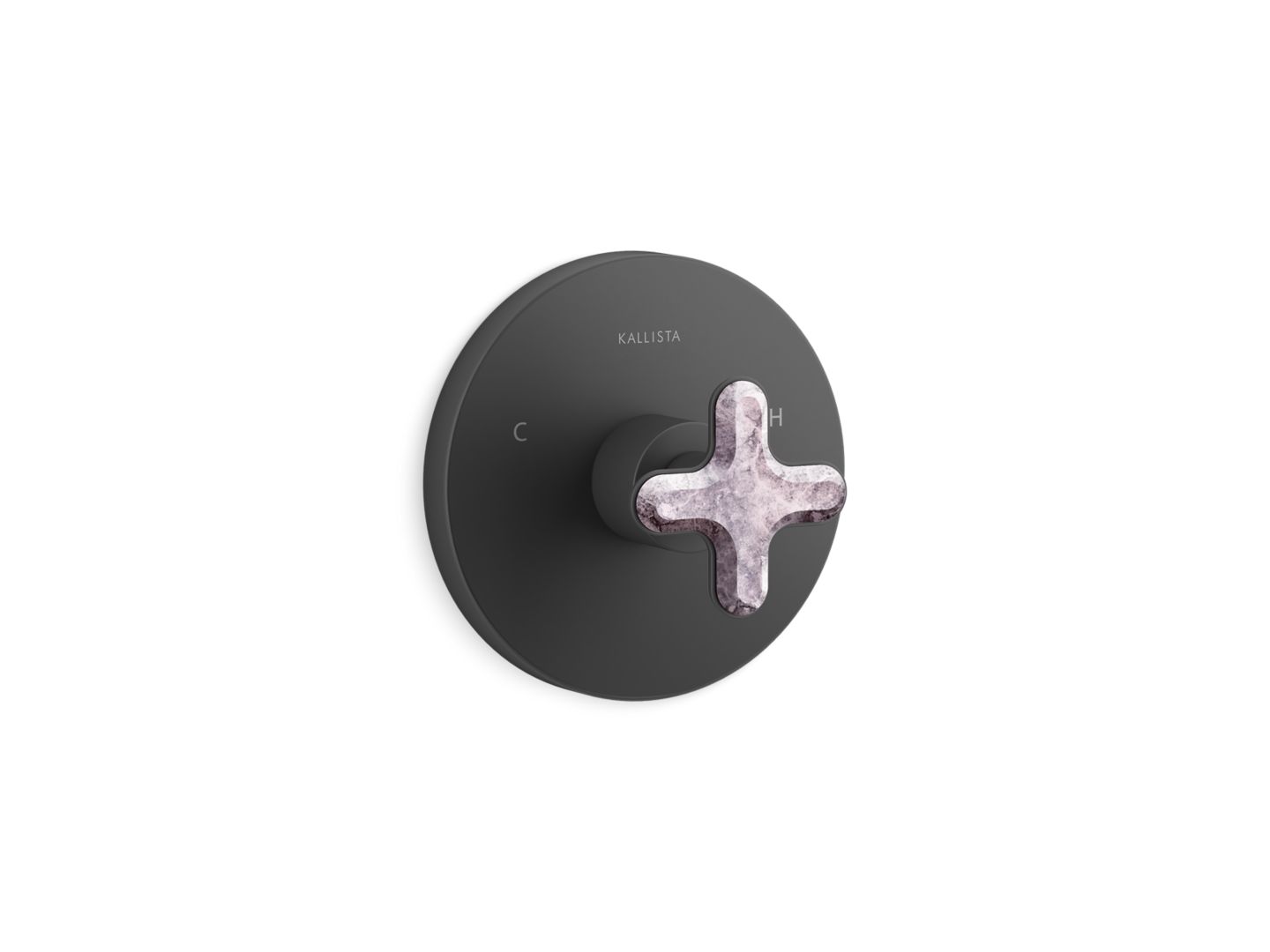 002™ Thermostatic Trim, Rose Quartz Cross Handle