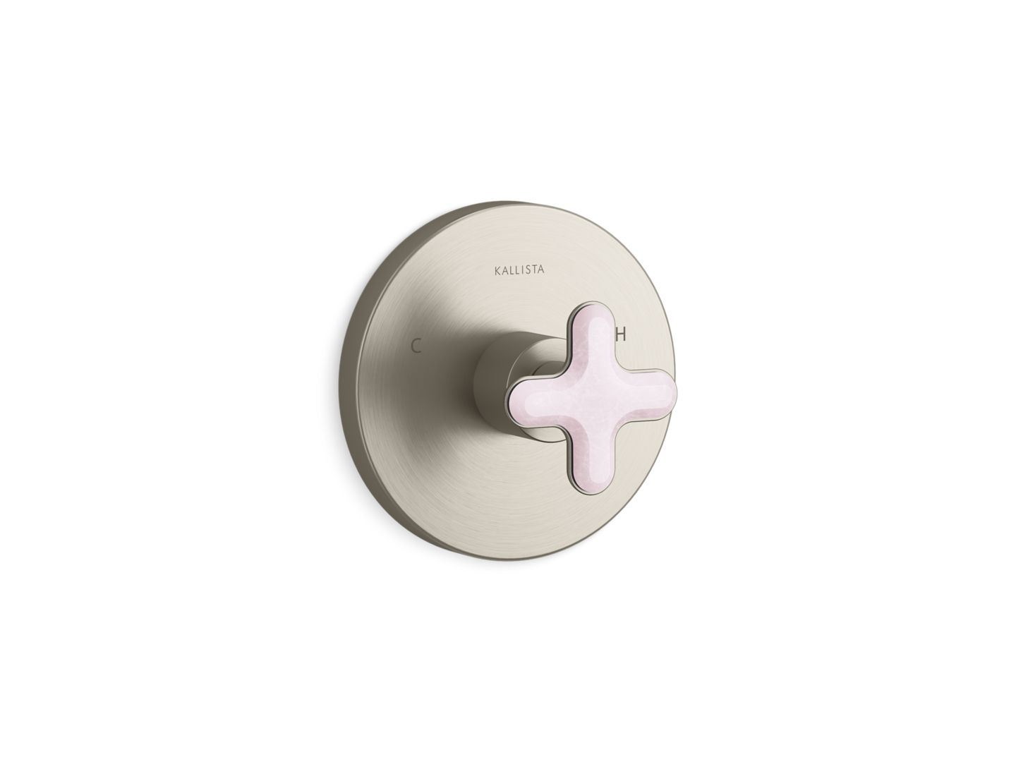 002® Thermostatic Trim, Rose Quartz Cross Handle