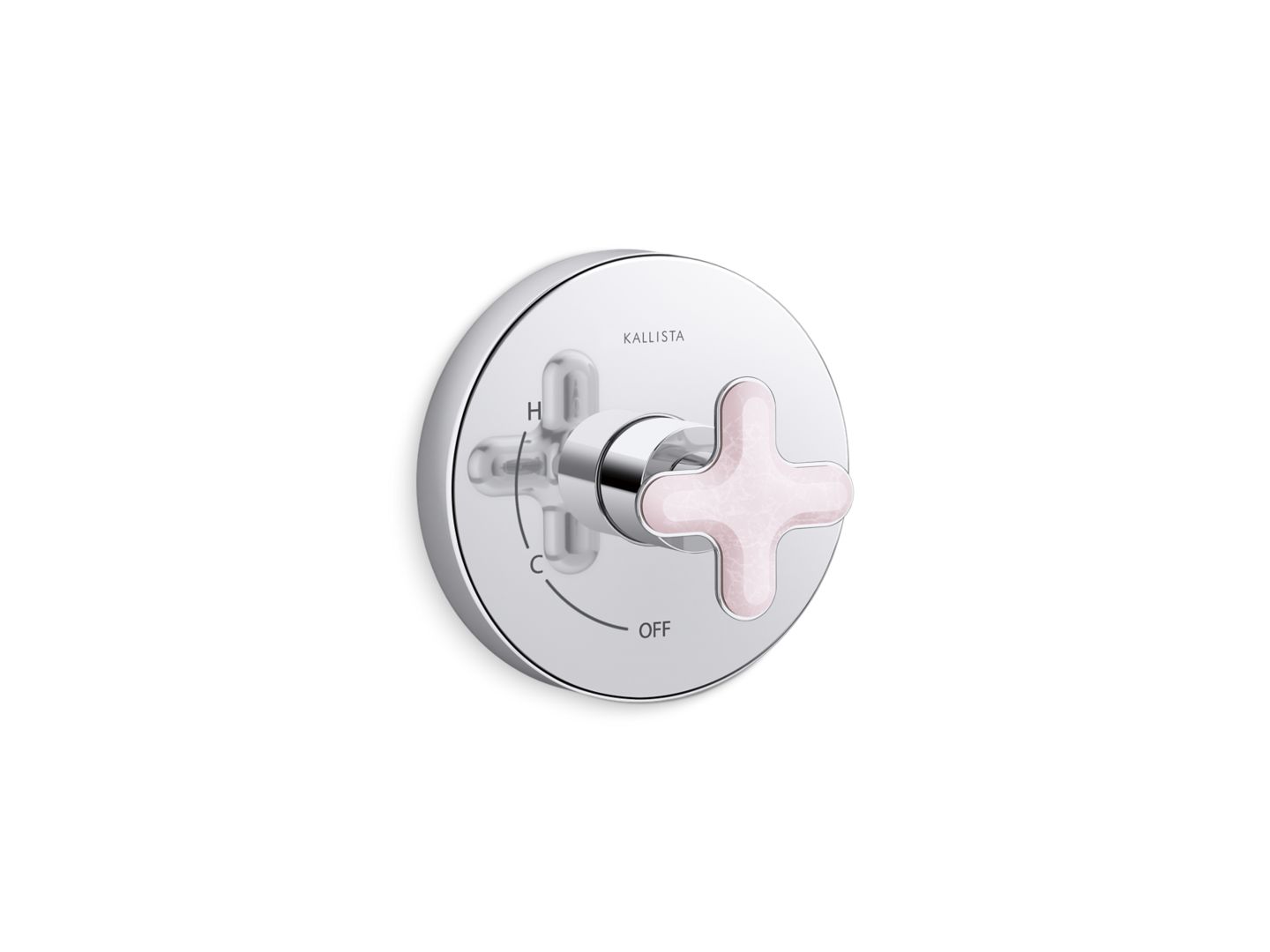002® Single Control Trim, Rose Quartz Cross Handle
