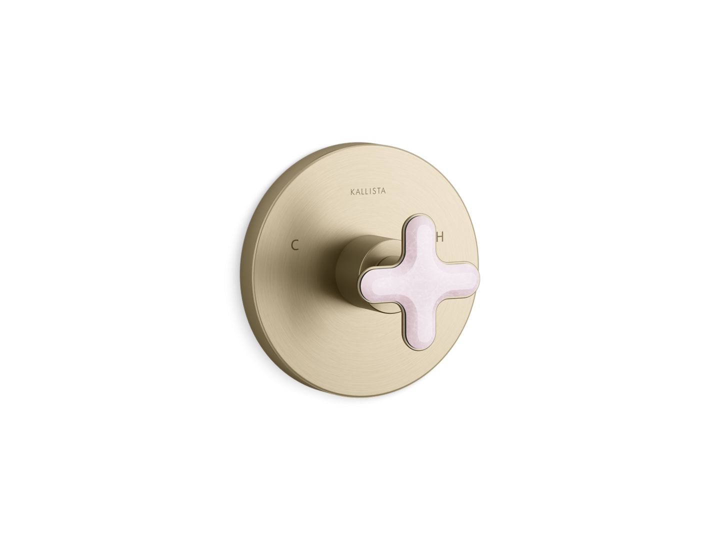002® Thermostatic Trim, Rose Quartz Cross Handle