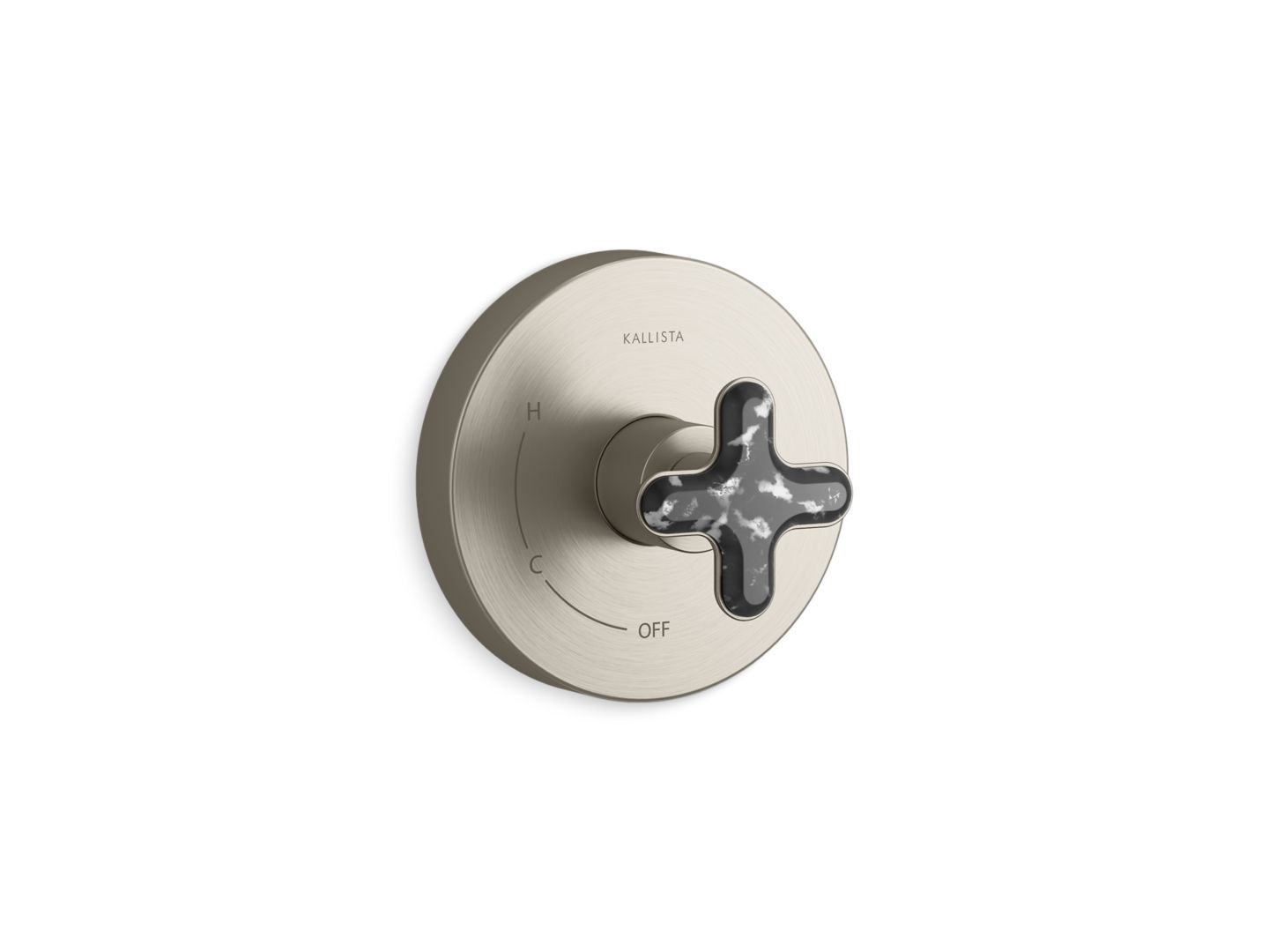 002® Single Control Trim, Zebra Jasper Cross Handle