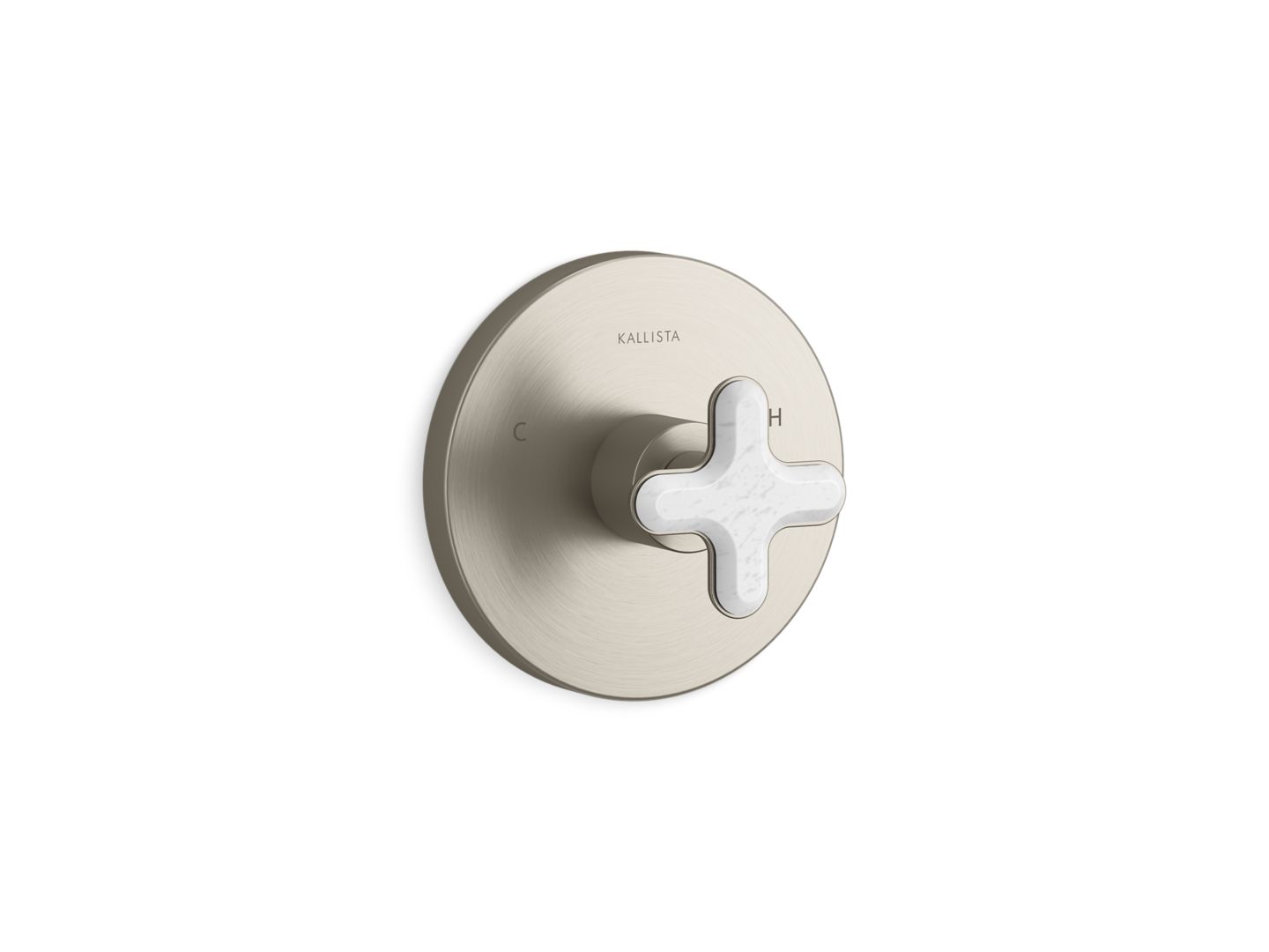 002™ Thermostatic Trim, White Carrara Cross Handle