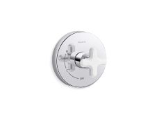 002® Single Control Trim, White Carrara Cross Handle