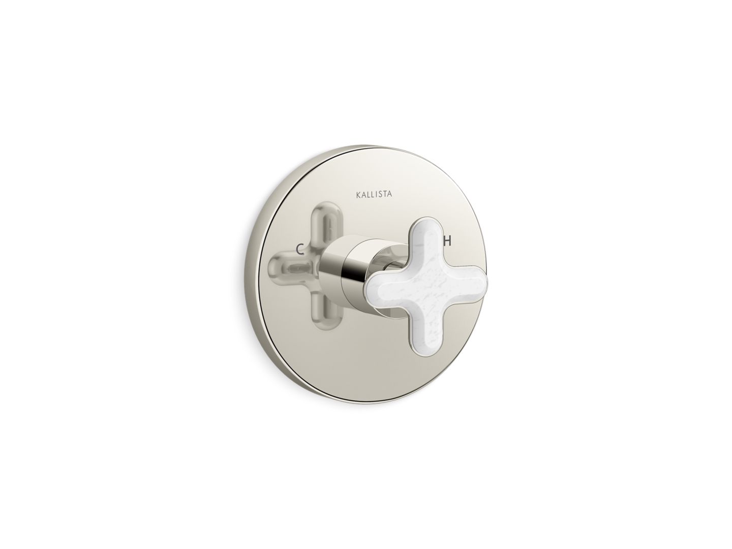 002® Thermostatic Trim, White Carrara Cross Handle