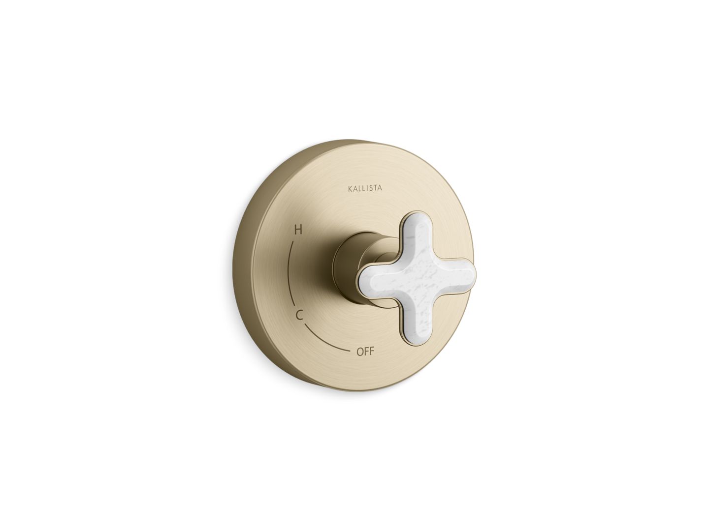 002® Single Control Trim, White Carrara Cross Handle