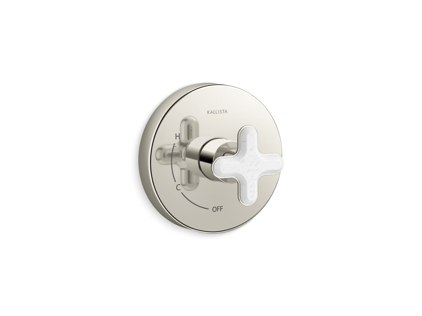 002® Single Control Trim, White Carrara Cross Handle