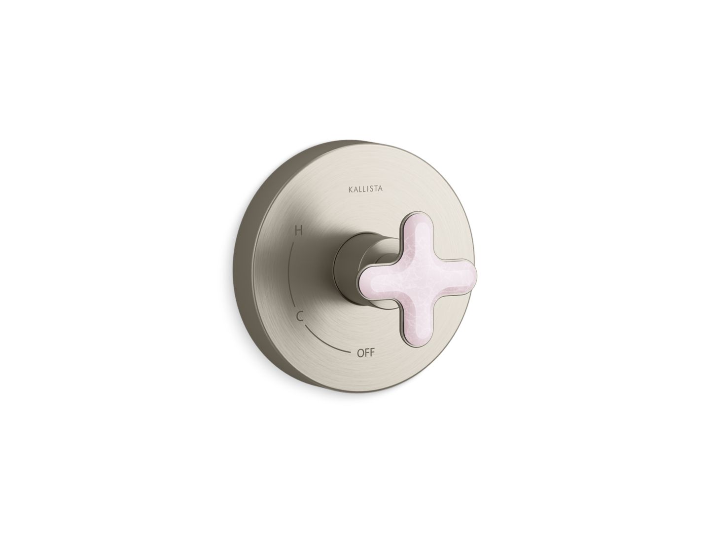 002® Single Control Trim, Rose Quartz Cross Handle