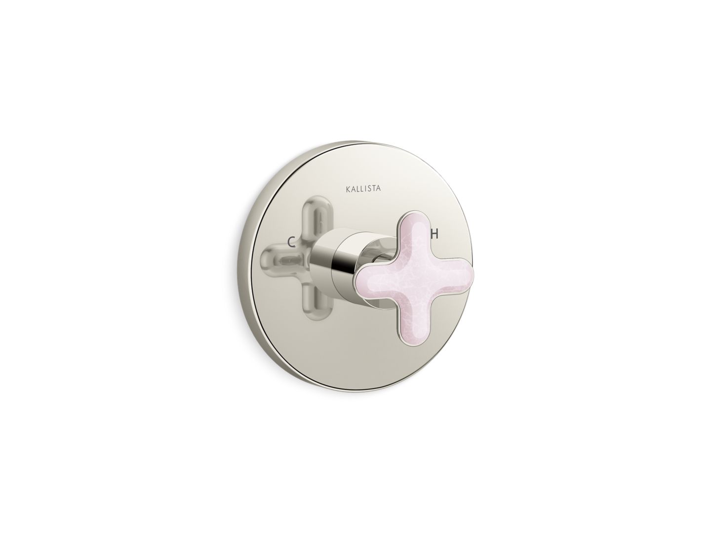 002™ Thermostatic Trim, Rose Quartz Cross Handle