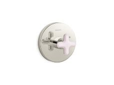 002® Thermostatic Trim, Rose Quartz Cross Handle