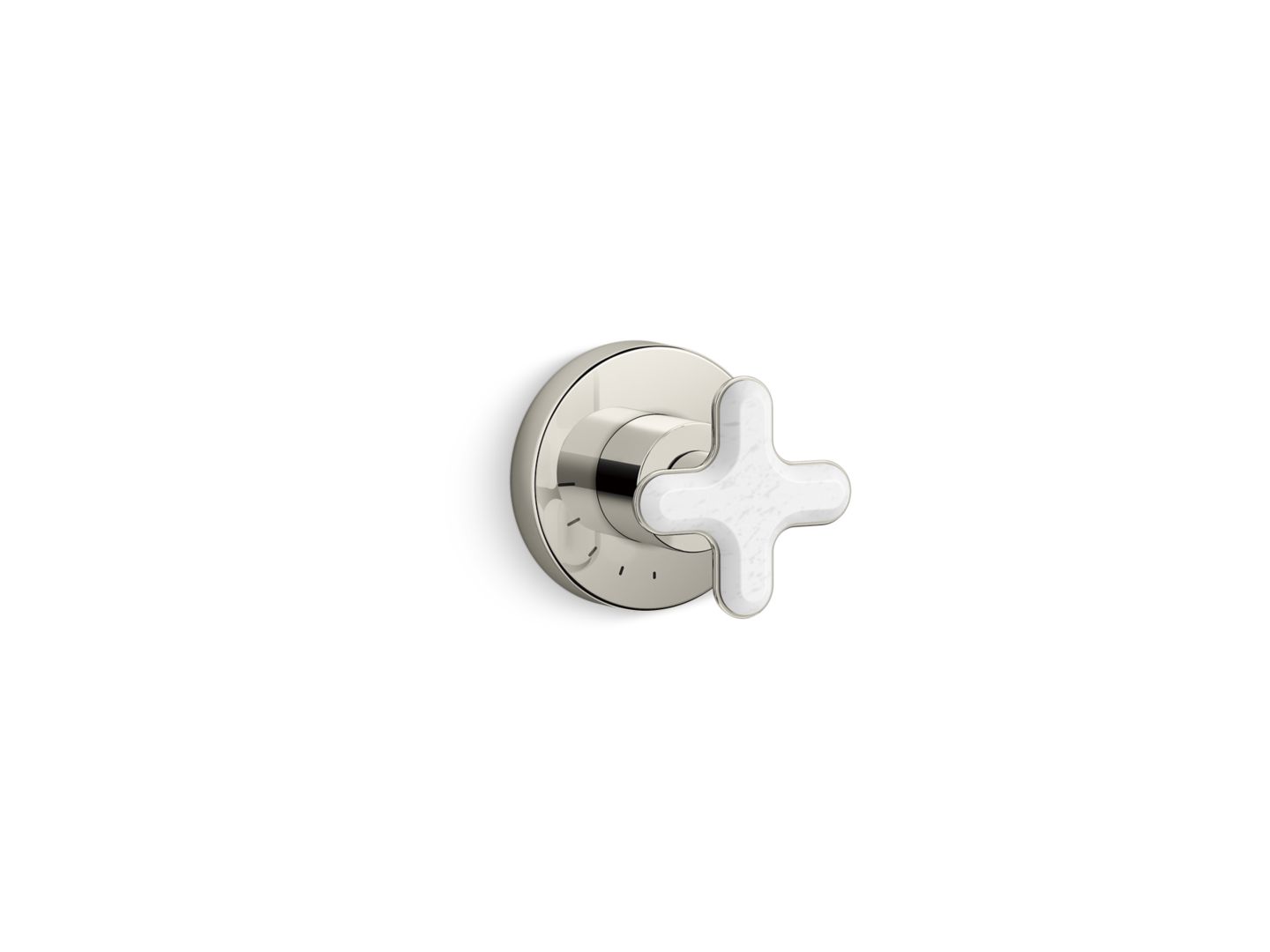 002™ Volume Control Trim, White Carrara Cross Handle