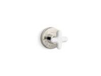 Volume Control Trim, White Carrara Cross Handle 0