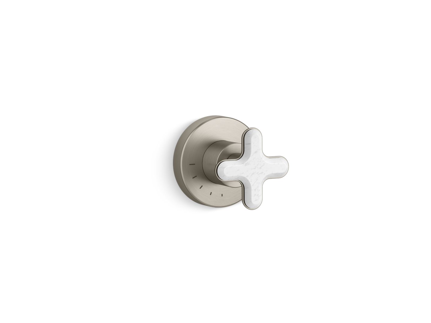 002™ Volume Control Trim, White Carrara Cross Handle