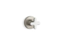 Volume Control Trim, White Carrara Cross Handle 0