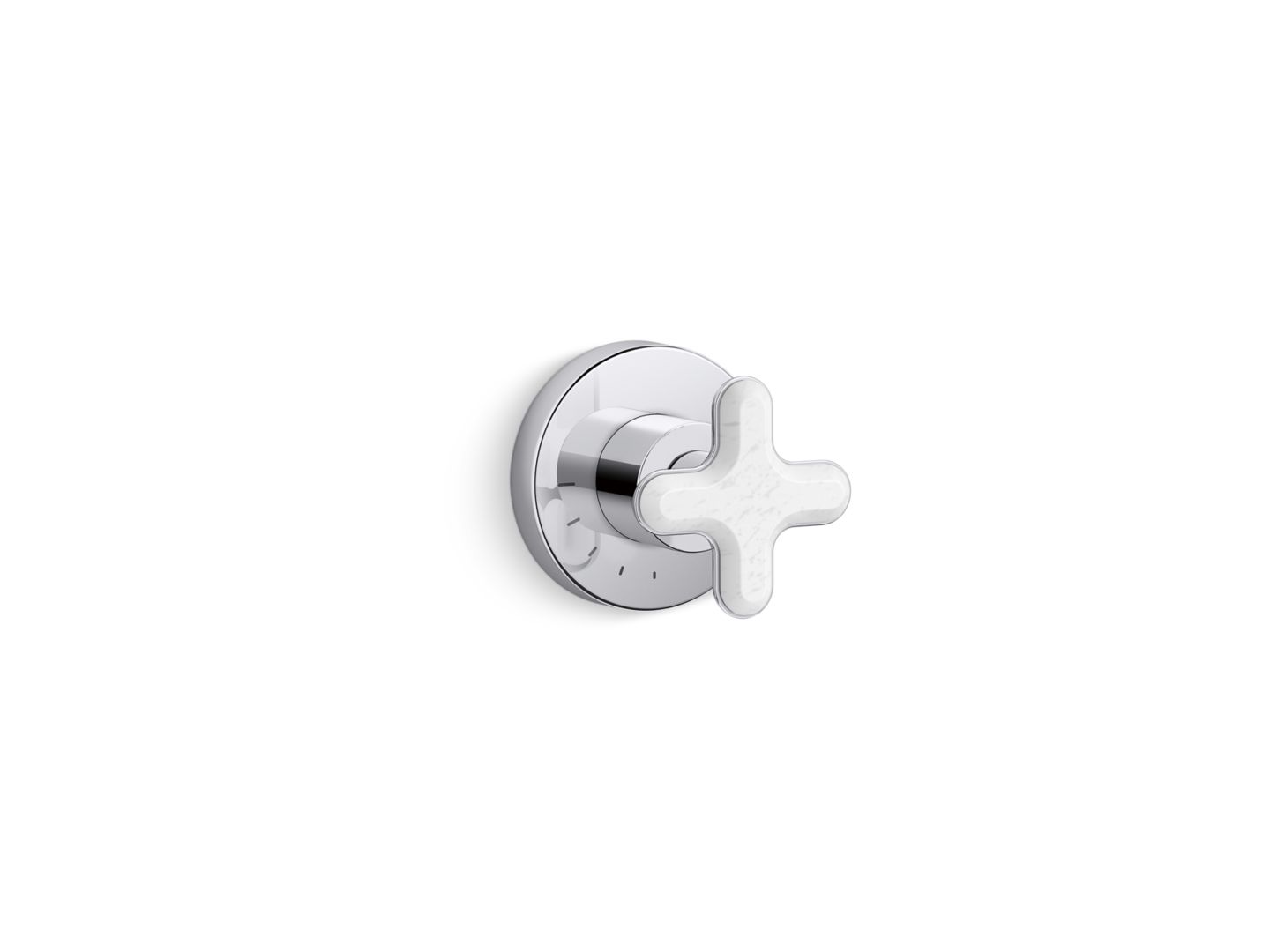 002™ Volume Control Trim, White Carrara Cross Handle