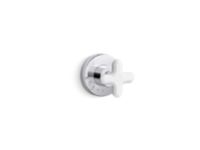 Volume Control Trim, White Carrara Cross Handle 0