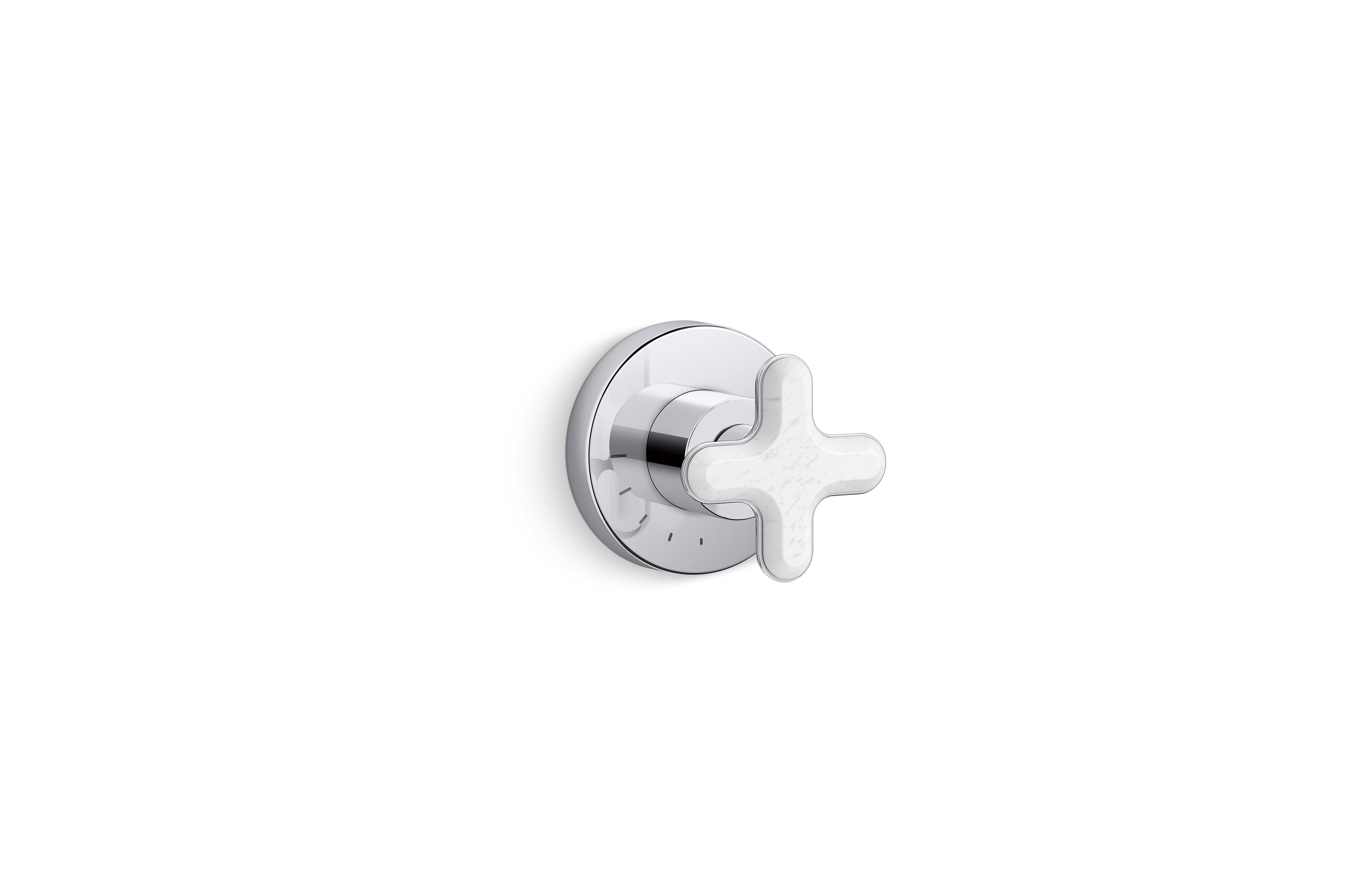 002® — Volume Control Trim, White Carrara