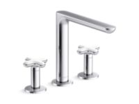 Deck-Mount Bath Faucet, White Carrara 0