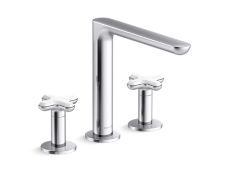 002® Deck-Mount Bath Faucet, White Carrara