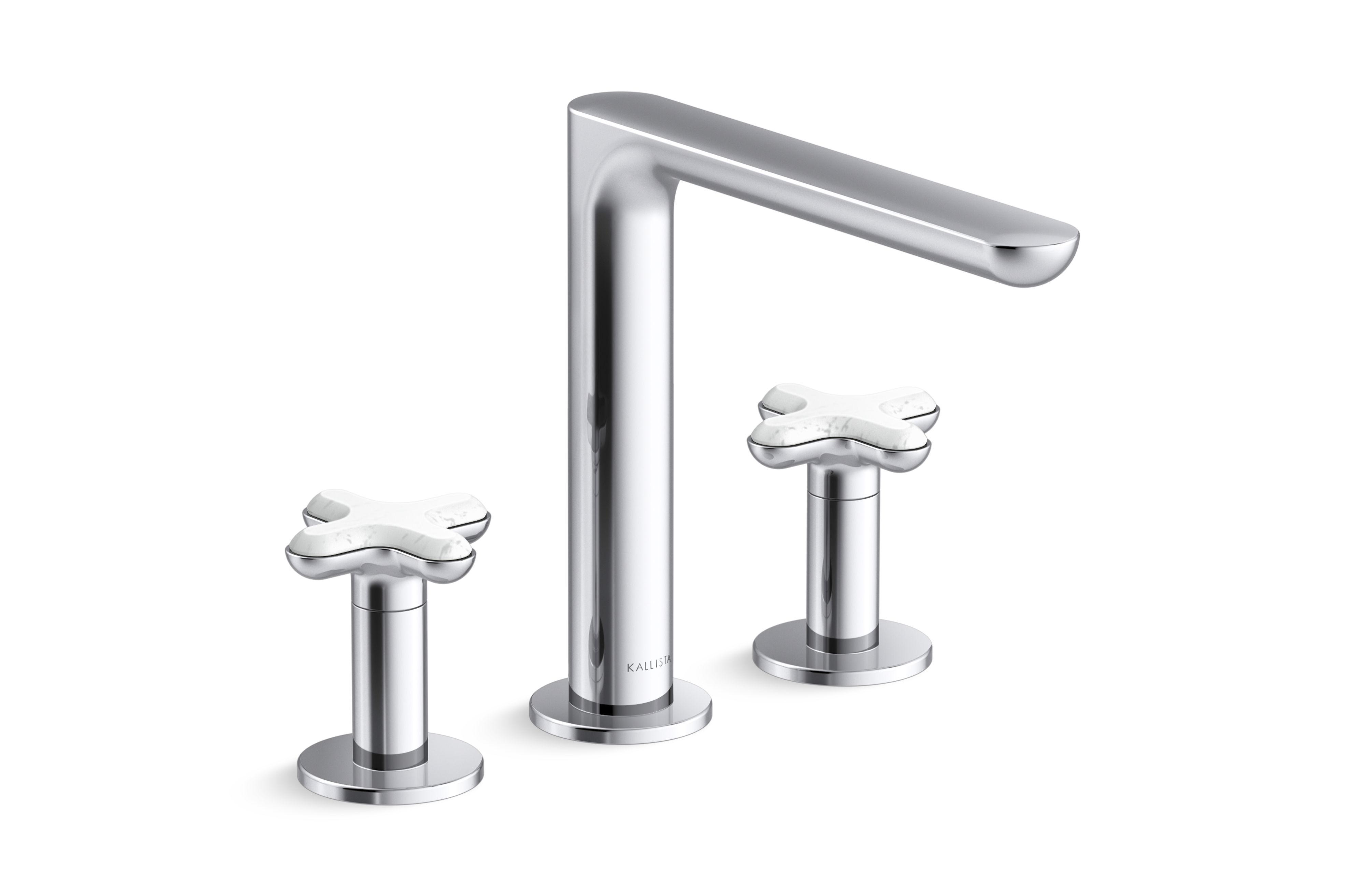 002® — Deck-Mount Bath Faucet, White Carrara