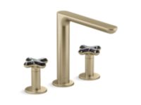 Deck-Mount Bath Faucet, Zebra Jasper Cross Handles 0