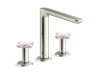 Deck-Mount Bath Faucet, Rose Quartz Cross Handles 1