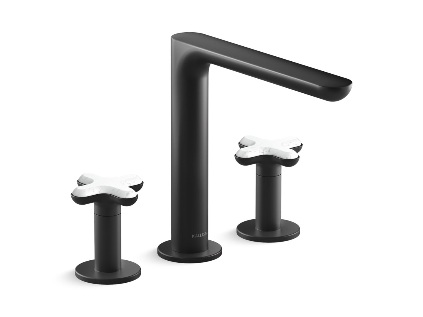 002™ Deck-Mount Bath Faucet, White Carrara Cross Handles