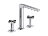 Deck-Mount Bath Faucet, Zebra Jasper Cross Handles 0