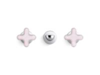 Wall Mount Widespread Sink Faucet, Rose Quartz Cross Handles 2