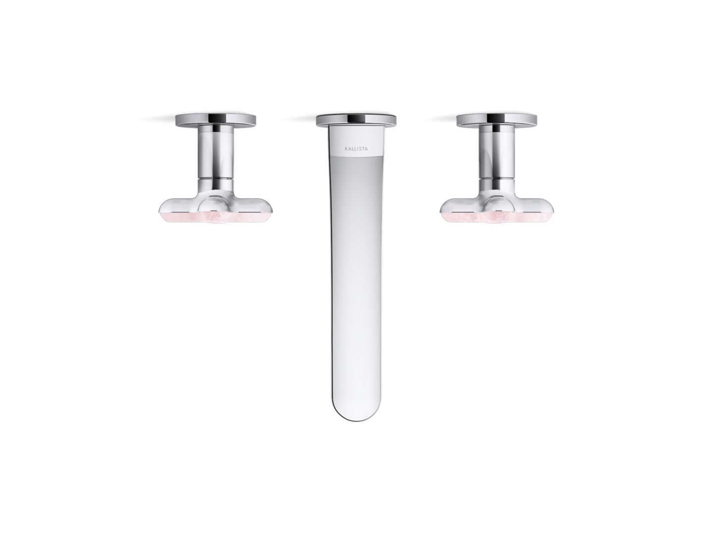 002® Wall Mount Widespread Sink Faucet, Rose Quartz Cross Handles