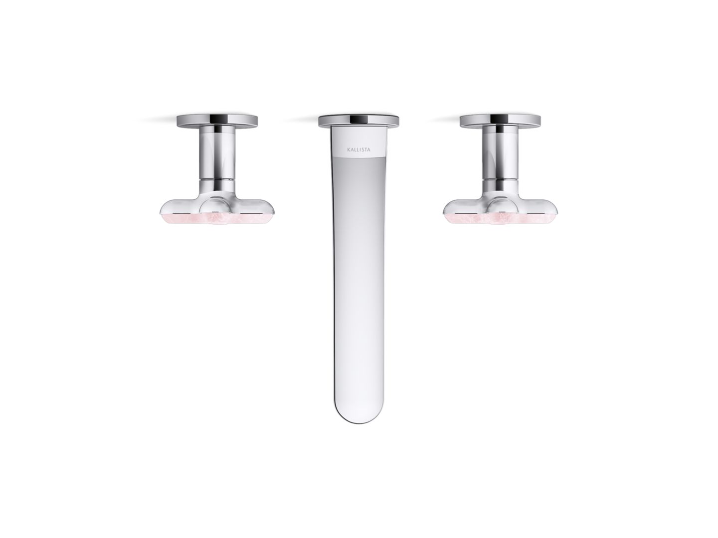 002™ Wall Mount Widespread Sink Faucet, Rose Quartz Cross Handles