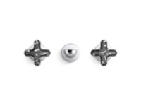 Wall Mount Widespread Sink Faucet, Zebra Jasper Cross Handles 2
