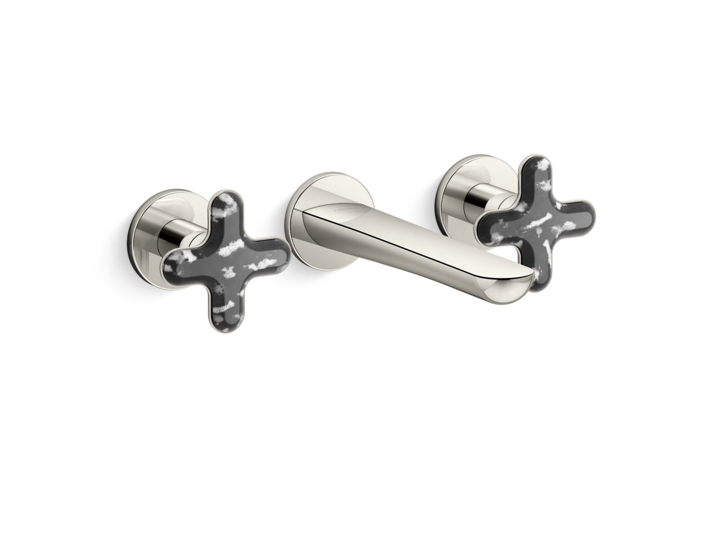 002® Wall Mount Widespread Sink Faucet, Zebra Jasper Cross Handles