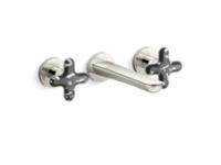 Wall Mount Widespread Sink Faucet, Zebra Jasper Cross Handles 0