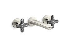 002® Wall Mount Widespread Sink Faucet, Zebra Jasper Cross Handles