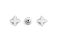 Wall Mount Widespread Sink Faucet, White Carrara Cross Handles 2