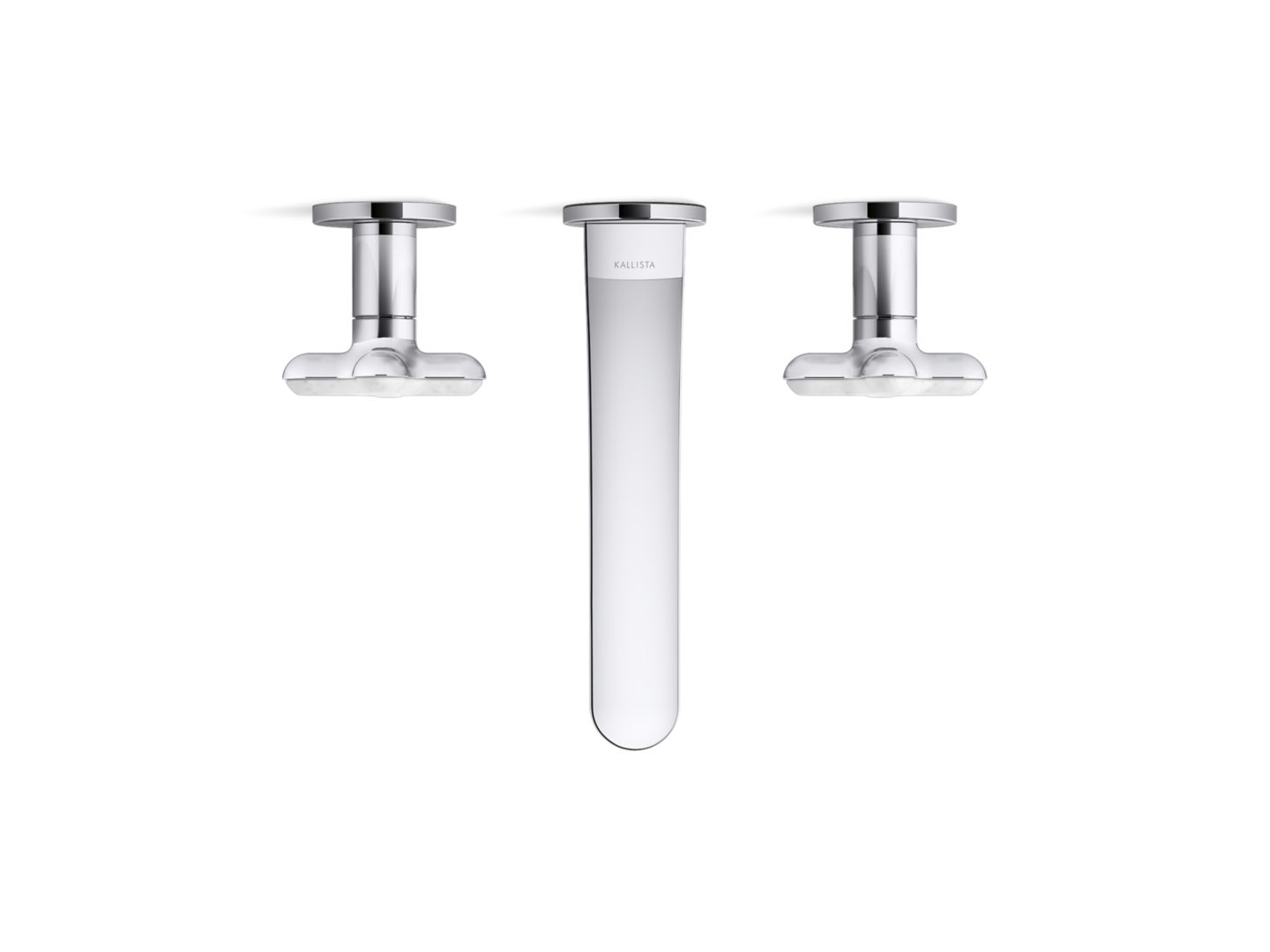 002® Wall Mount Widespread Sink Faucet, White Carrara Cross Handles