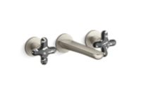 Wall Mount Widespread Sink Faucet, Zebra Jasper Cross Handles 0