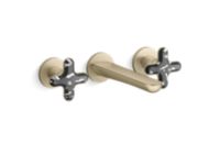Wall Mount Widespread Sink Faucet, Zebra Jasper Cross Handles 0