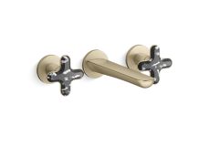 002® Wall Mount Widespread Sink Faucet, Zebra Jasper Cross Handles