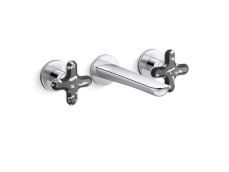 002® Wall Mount Widespread Sink Faucet, Zebra Jasper Cross Handles