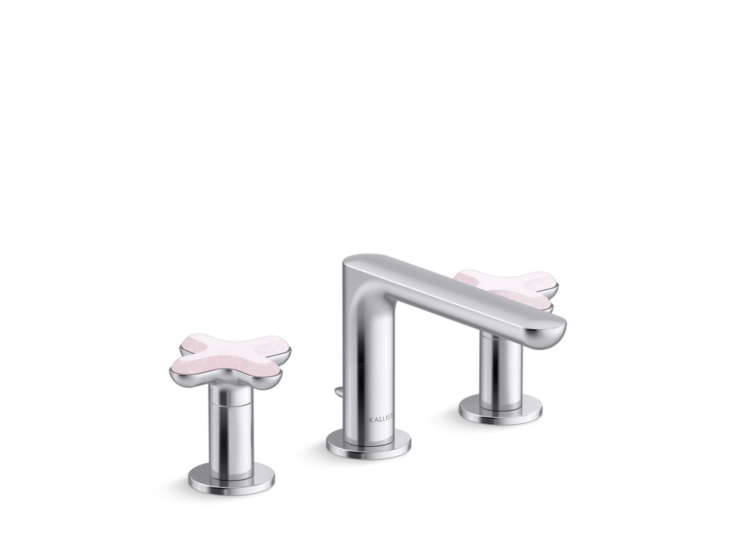 002™ Widespread Sink Faucet, Low Spout, Rose Quartz Cross Handles