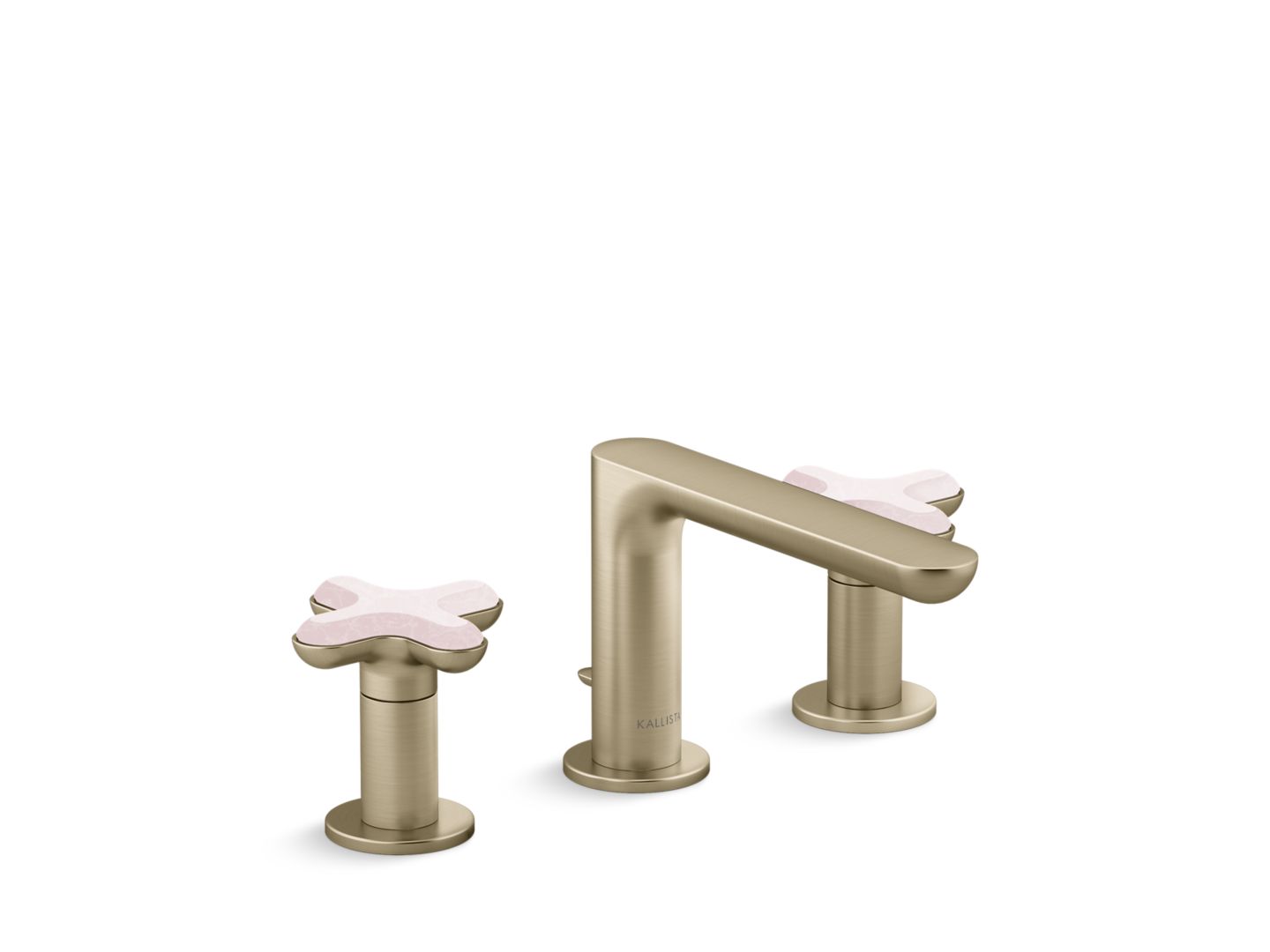 002® Widespread Sink Faucet, Low Spout, Rose Quartz Cross Handles