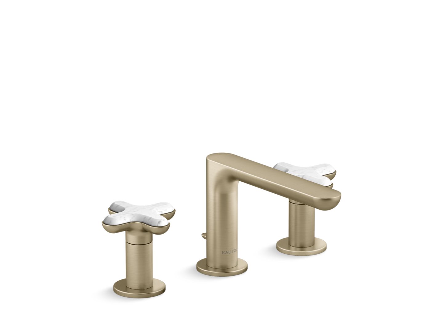 002™ Widespread Sink Faucet, Low Spout, White Carrara Cross Handles