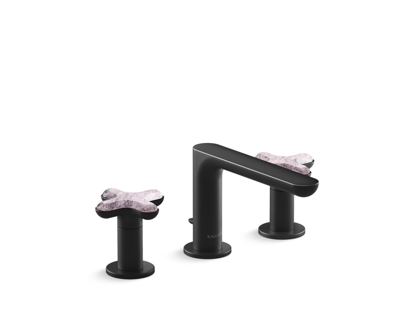 002® Widespread Sink Faucet, Low Spout, Rose Quartz Cross Handles